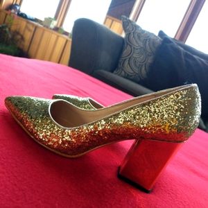 Gold/Glitter High Heels